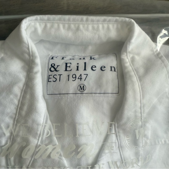 Frank & Eileen Shirley Oversized Button Up Shirt White Brushed Oxford - Picture 5 of 6